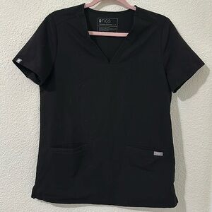 Figs Black Short Sleeve Women's Scrub Top